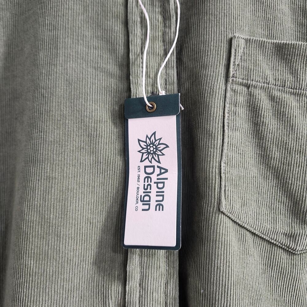 ❤️NWT❤️ Alpine Design Olive Men's Casual Button Down Shirt - Picture 6 of 14